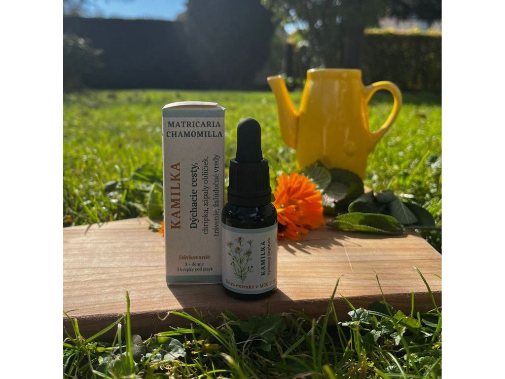 Terapeutické kvapky z vňate rumančeka kamilkového